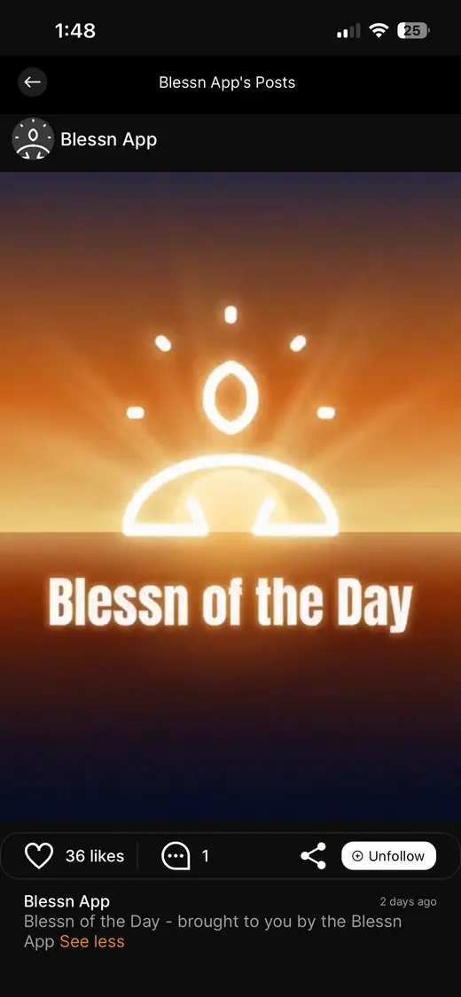 A Blessn of the Day video post.